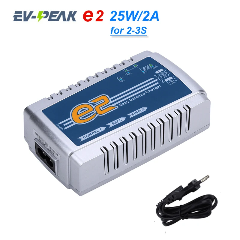 EV-Peak E2 25W 2A Smart AC Balance Charging For RC Drones FPV Quadcopter Power Charger For 2S-3S LiPo/LiHV Battery
EV-Peak E2 25W 2A Smart AC Balance Charging For RC Drones FPV Quadcopter Power Charger For 2S-3S LiPo/LiHV Battery