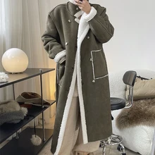 Thickened Loose Olive Green Stitching Lamb Coat Fur Two-sided Wear Artificial Fur Winter A-Line Warm Long Parka Overcoat Women
Thickened Loose Olive Green Stitching Lamb Coat Fur Two-sided Wear Artificial Fur Winter A-Line Warm Long Parka Overcoat Women