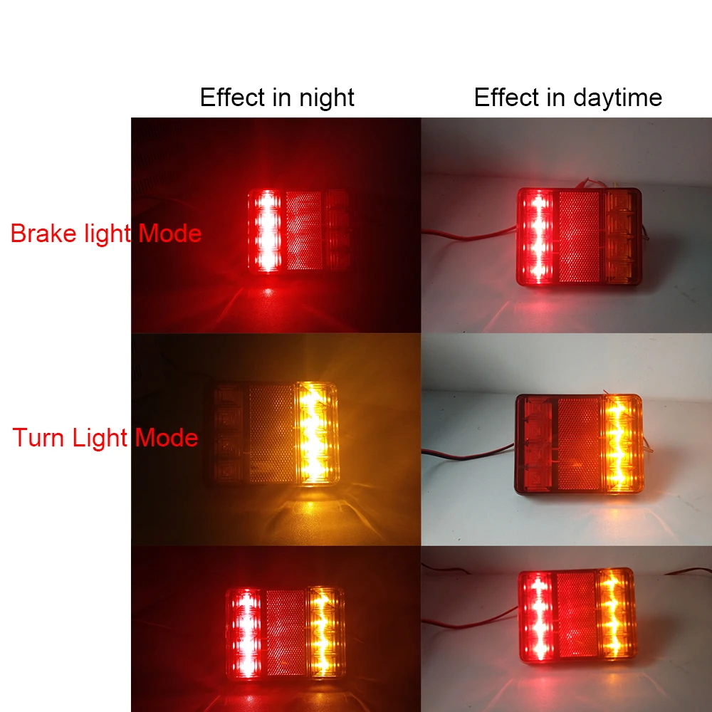 CNSUNNYLIGHT Car Truck LED Rear Tail Light Warning Lights Rear Lamps Waterproof Tailight Parts for Trailer Caravans DC 12V 24V (1)