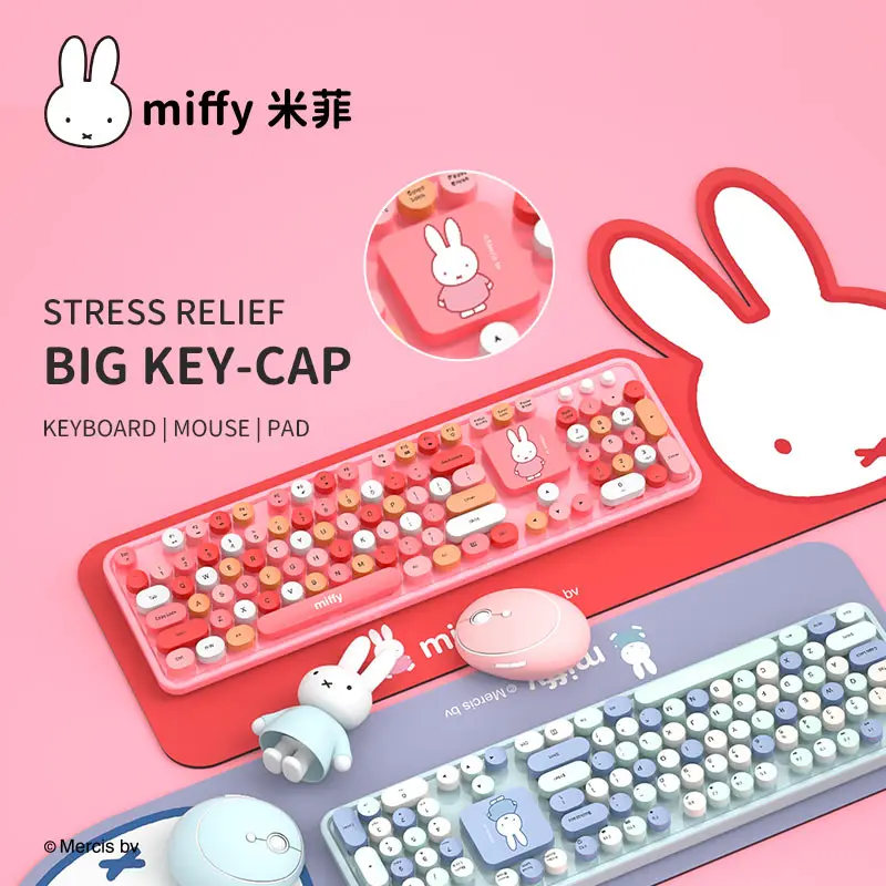 Miffy X MIPOW 104 клавиш полностью беспроводная клавиатура и мышь комбо + Настольный