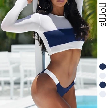 Norns Women High Elastic Split Bikini Nylon Ice Silk Ultra-thin Sexy Long-sleeved Swimsuit Sunscreen Quick-drying Bikini 
Norns Women High Elastic Split Bikini Nylon Ice Silk Ultra-thin Sexy Long-sleeved Swimsuit Sunscreen Quick-drying Bikini