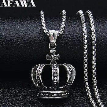 2020 New Fashion Crown Stainless Steel Chain Necklace for Women Silver Color Necklaces Pendants Jewelry collier femme N19484
2020 New Fashion Crown Stainless Steel Chain Necklace for Women Silver Color Necklaces Pendants Jewelry collier femme N19484
