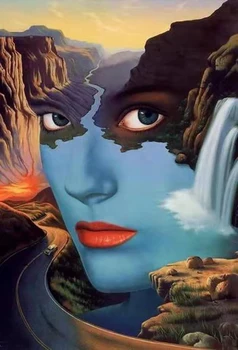 Artist's top surrealism hand portrait oil painting canvas art: the soul of mountains and seas
Artist's top surrealism hand portrait oil painting canvas art: the soul of mountains and seas