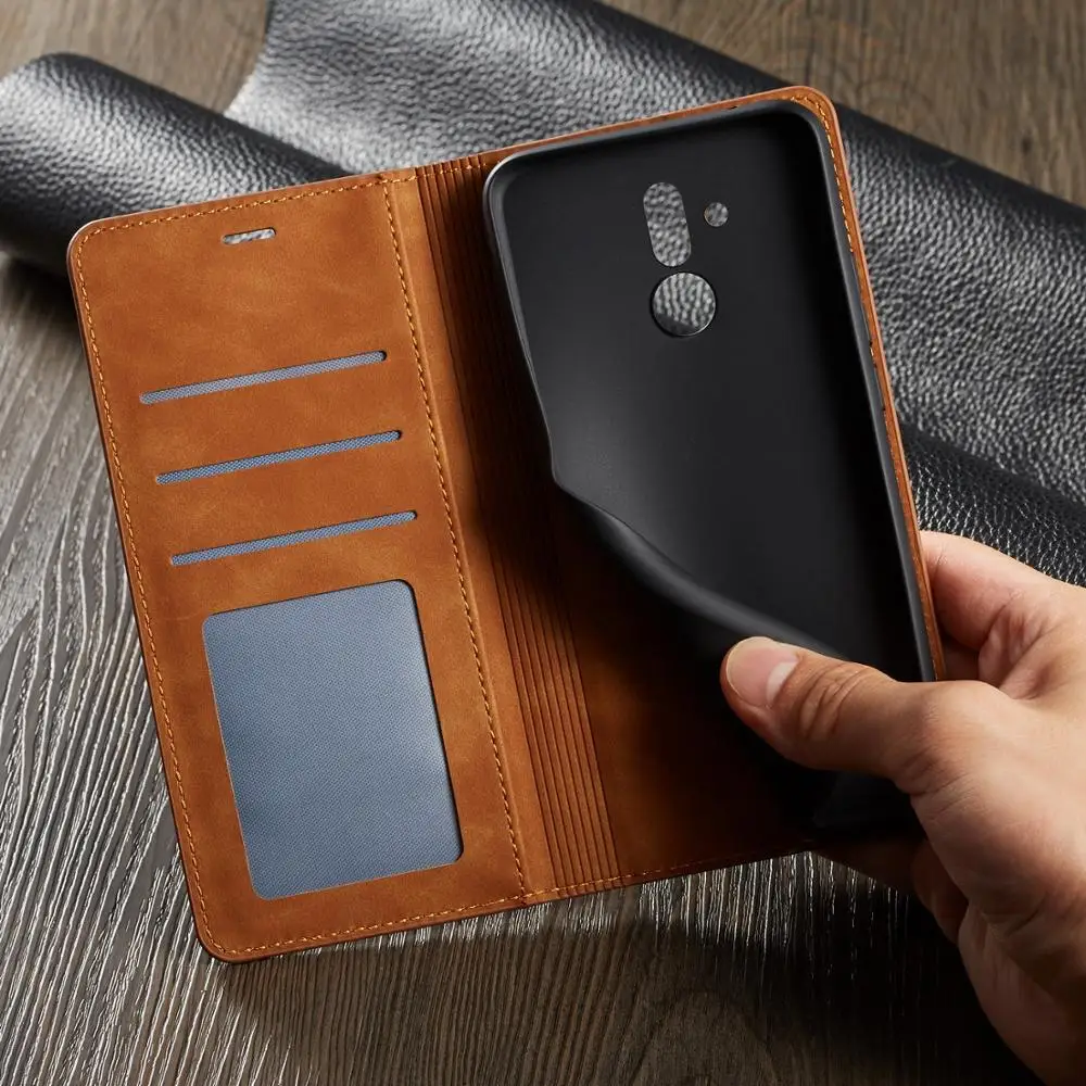 Роскошный кожаный чехол для телефона Huawei P20 Mate20 P30 Lite с магнитной застежкой