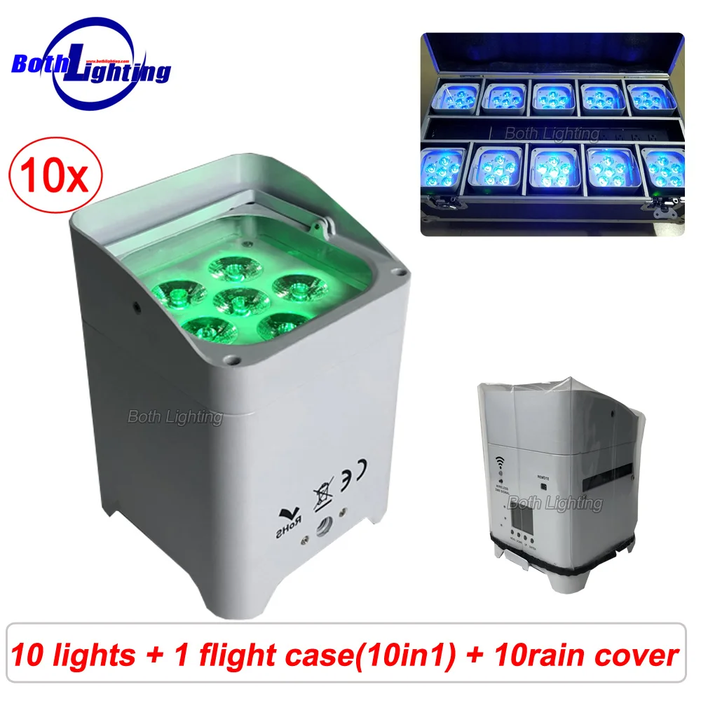 PAR Light Свадебный Uplight для 6X18W RGBWA + UV беспроводной DMX LED плоский на батарейках с