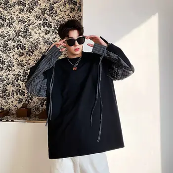 2020 Spring And Summer New Youth Popular Korean Loose Drawstring Stripe Stitching Long-sleeved T-shirt Fashion Casual Shirt
2020 Spring And Summer New Youth Popular Korean Loose Drawstring Stripe Stitching Long-sleeved T-shirt Fashion Casual Shirt