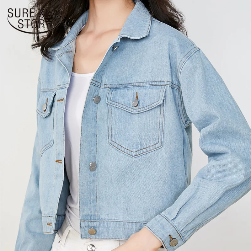 Женская джинсовая куртка демисезонная Свободная женская короткая и пальто