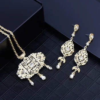 SUNSPICEMS Arabic Jewelry Gold Color Long Drop Dangle Earring Necklace Morocco Ethnic Wedding Jewelry Sets Kaftan Bijoux Gifts
SUNSPICEMS Arabic Jewelry Gold Color Long Drop Dangle Earring Necklace Morocco Ethnic Wedding Jewelry Sets Kaftan Bijoux Gifts