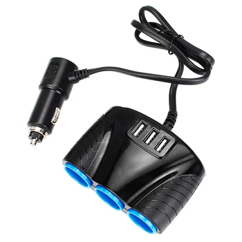 3 USB Port 3 Way 3.1A Blue Led Car Cigarette Lighter Socket Splitter Hub Power Adapter 12V-24V For iPad Smartphone DVR GPS
3 USB Port 3 Way 3.1A Blue Led Car Cigarette Lighter Socket Splitter Hub Power Adapter 12V-24V For iPad Smartphone DVR GPS