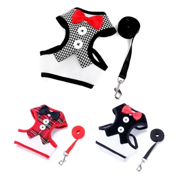 Dog Vest Pet Dog Harness Leash Set for Small Medium Dogs Bow Tie Formal Dress Plaid Puppy Harness Chest Strap
Dog Vest Pet Dog Harness Leash Set for Small Medium Dogs Bow Tie Formal Dress Plaid Puppy Harness Chest Strap