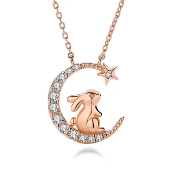 Original Moon Rabbit Necklace Female Sterling Silver Cute Forest Rabbit Pendant Rose Gold Zircon Clavicle Chain Necklace
Original Moon Rabbit Necklace Female Sterling Silver Cute Forest Rabbit Pendant Rose Gold Zircon Clavicle Chain Necklace