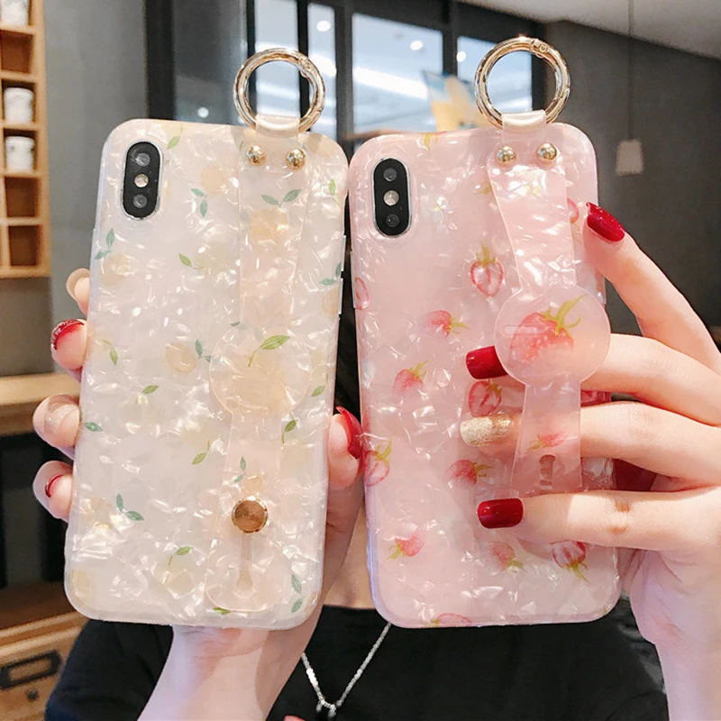 Fashion Conch Shell Wrist Strap Hand Band Phone Case For iphone X XS Max XR 6 6S 7 8 Plus Stand Fruit Strawberry lemo Back Cover
Fashion Conch Shell Wrist Strap Hand Band Phone Case For iphone X XS Max XR 6 6S 7 8 Plus Stand Fruit Strawberry lemo Back Cover