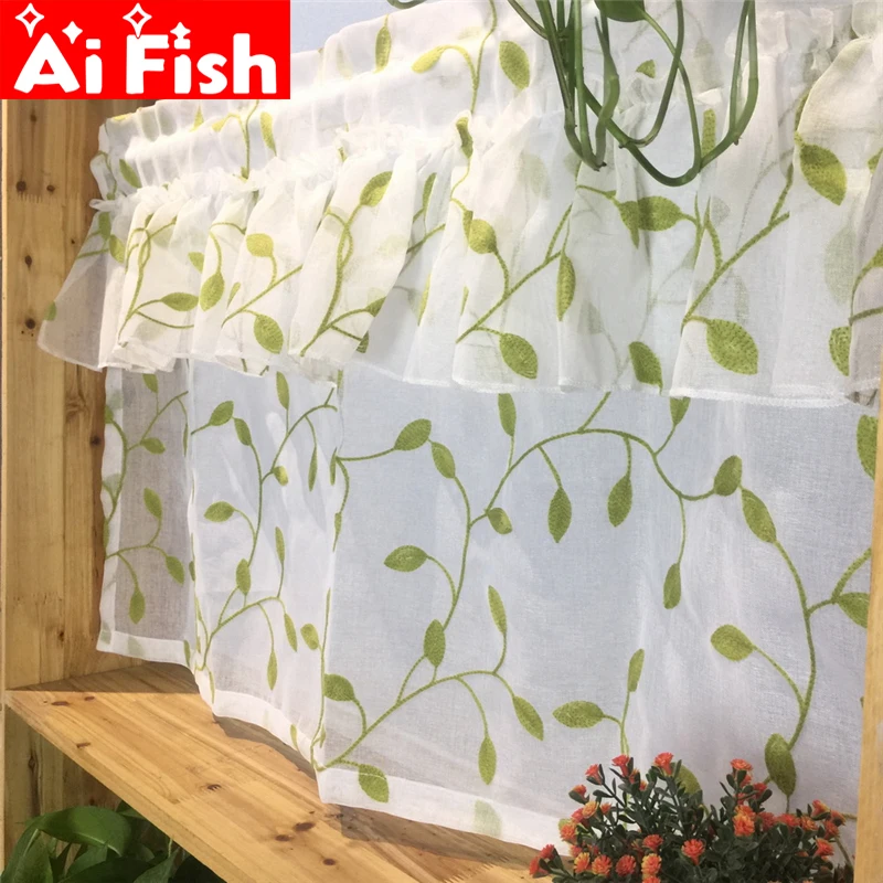 Rural Idyllic Green Vine Leaf Tulle Curtain American Living Room Bedroom Bay Window Short Curtain Window Screen Cortinas P072S-3
Rural Idyllic Green Vine Leaf Tulle Curtain American Living Room Bedroom Bay Window Short Curtain Window Screen Cortinas P072S-3