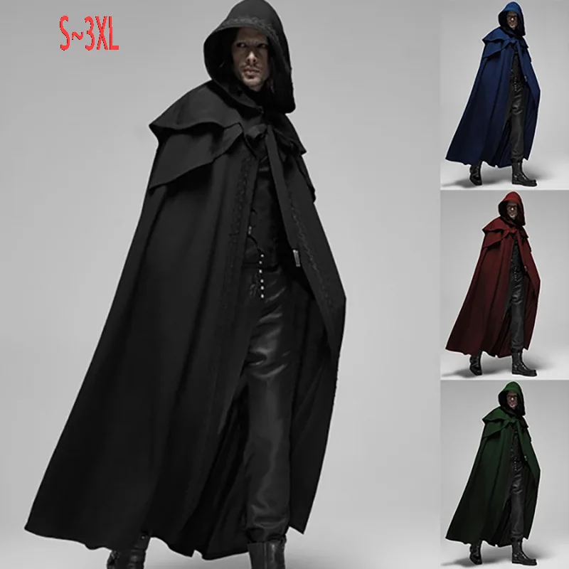 

Halloween Costume Adult Death Cosplay Costumes Black Hooded Cloak Scary Devil Role Play Long Cloak