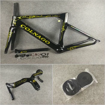 With Gold logo Black T1000 UD Colnago Concept carbon road bicycle frames bike Frameset Handlebar 400/420/440*90/100/110/120 
With Gold logo Black T1000 UD Colnago Concept carbon road bicycle frames bike Frameset Handlebar 400/420/440*90/100/110/120