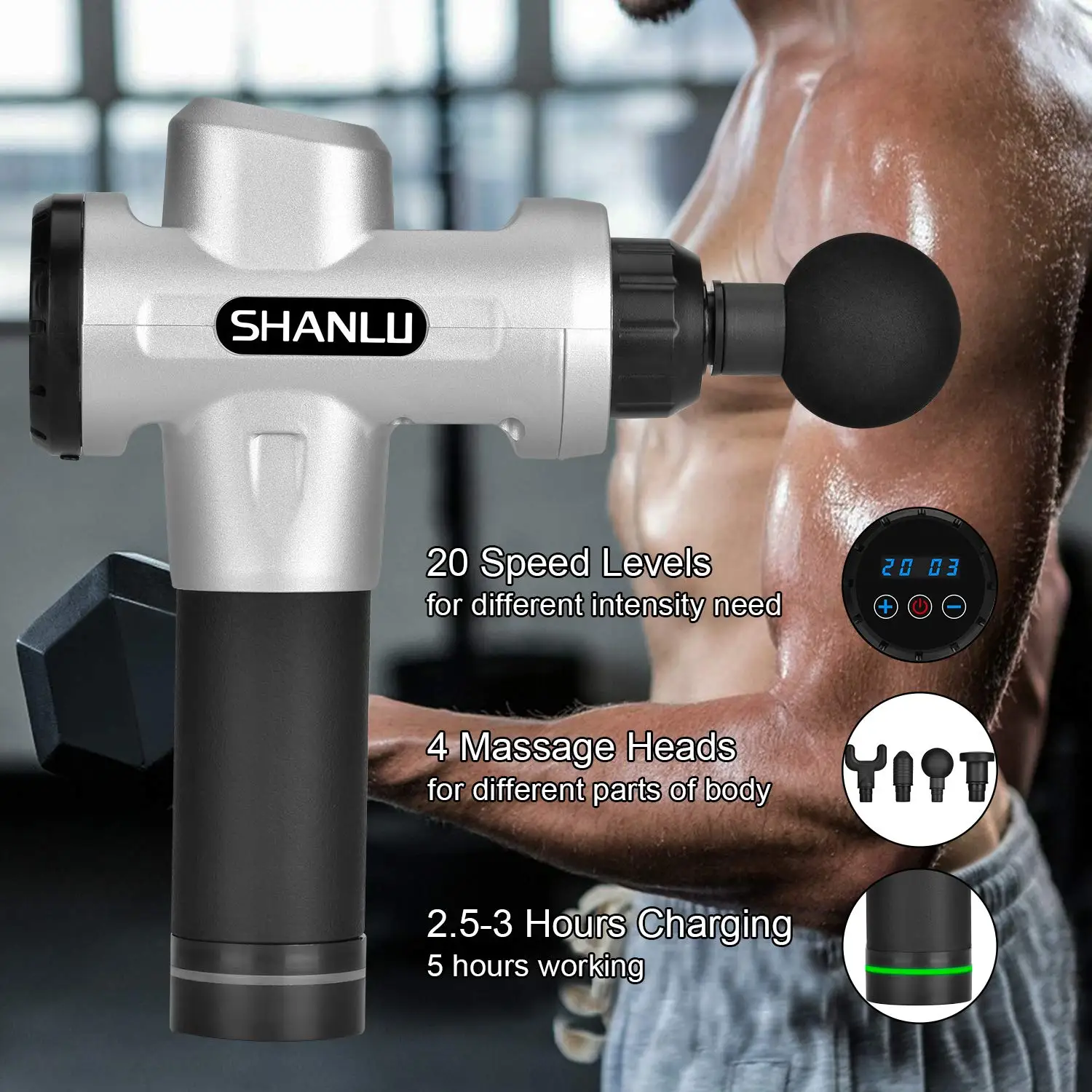 Handheld Cordless Fascia Massage Gun Deep Tissue Percussion Massage Gun High Frequency Electric Sports Recovery Massager 
Handheld Cordless Fascia Massage Gun Deep Tissue Percussion Massage Gun High Frequency Electric Sports Recovery Massager