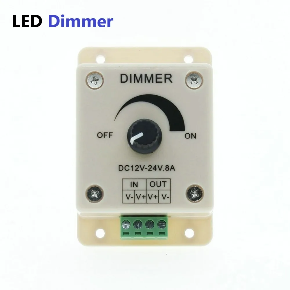 LED Dimmer Switch DC 12V 24V 8A Adjustable Brightness Lamp Bulb Strip Driver Single Color Power Supply 2835 5050
LED Dimmer Switch DC 12V 24V 8A Adjustable Brightness Lamp Bulb Strip Driver Single Color Power Supply 2835 5050