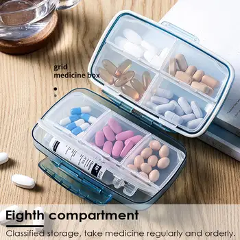 AUGKUN 8 Grids Pill Storage Box Waterproof Pill Organizer Dispenser For Travel Weekly Medicine Case Home Accessories Container 
AUGKUN 8 Grids Pill Storage Box Waterproof Pill Organizer Dispenser For Travel Weekly Medicine Case Home Accessories Container