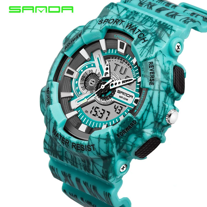SANDA Multi-functional Sports Watch Waterproof Night Light Electronic Watch Couple Watch Korean-style Cool STUDENT'S Watch Creat
SANDA Multi-functional Sports Watch Waterproof Night Light Electronic Watch Couple Watch Korean-style Cool STUDENT'S Watch Creat