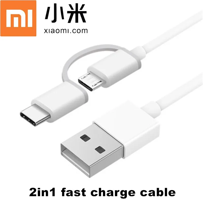 Зарядный кабель Xiaomi 2 в 1 Micro USB Type C для быстрой зарядки и передачи данных подходит