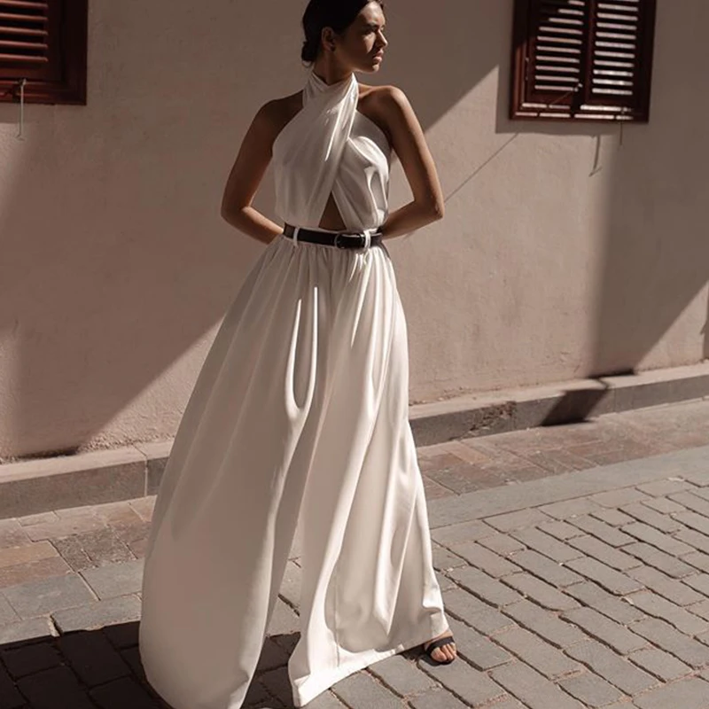 Paris Girl Casual Jumpsuit Women's Wide Leg Pants Solid Color Halter Slim Bandage Halter Tusers Ladies Jumpsuit Women
Paris Girl Casual Jumpsuit Women's Wide Leg Pants Solid Color Halter Slim Bandage Halter Tusers Ladies Jumpsuit Women
