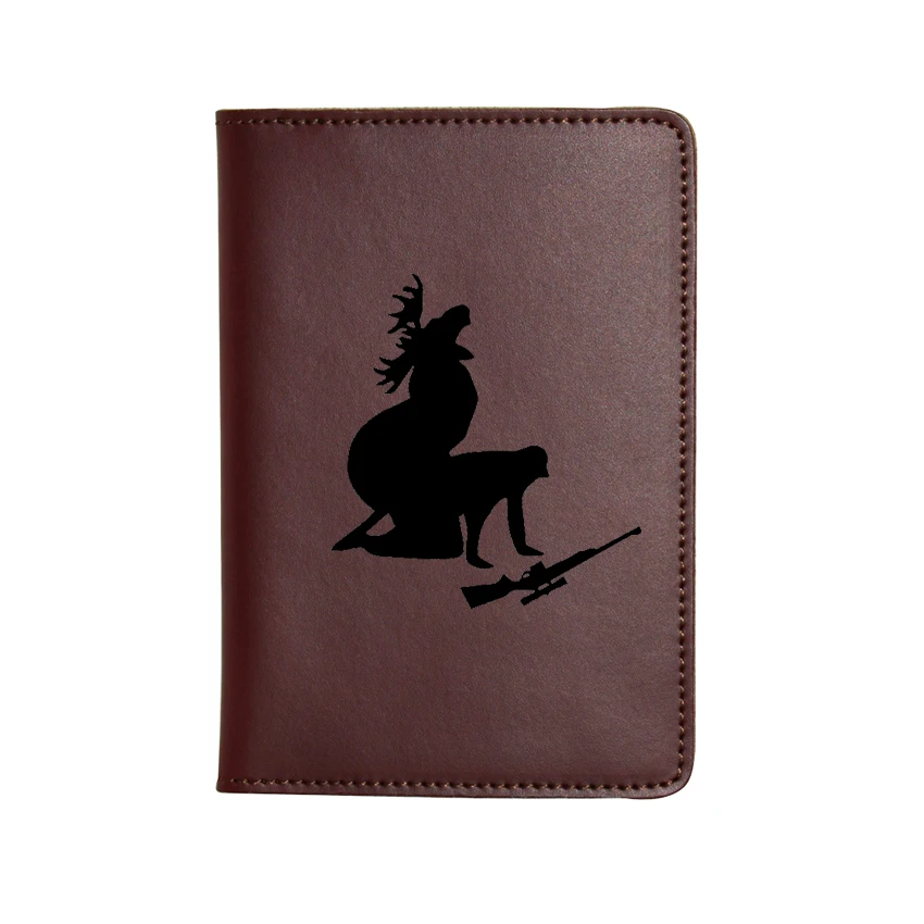 Индивидуальный бумажник для паспорта с изображением оленя кожаный чехол кошелек