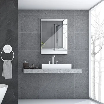 Stainless Steel Frame Floating Glass Rectangular Wall Mirror Bath Mirrors HW60316
Stainless Steel Frame Floating Glass Rectangular Wall Mirror Bath Mirrors HW60316