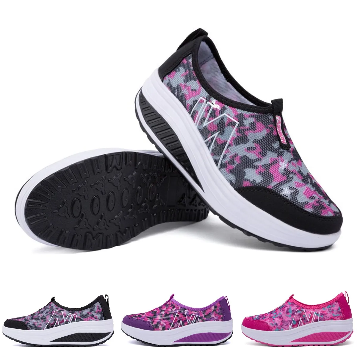 Brand Women Thick Sole Sports Shoes Toning Shoes Breathable Mesh Platform Shoes Height Increasing Fitness Shoes Wedges Sneakers
Brand Women Thick Sole Sports Shoes Toning Shoes Breathable Mesh Platform Shoes Height Increasing Fitness Shoes Wedges Sneakers