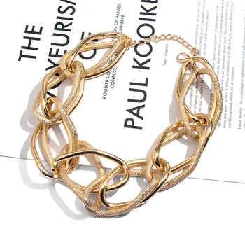 Flatfoosie Punk Choker Necklace Statement Collar Vintage Gold Color Chunky Clavicle Chain Necklaces For Women Men Charm Jewelry 
Flatfoosie Punk Choker Necklace Statement Collar Vintage Gold Color Chunky Clavicle Chain Necklaces For Women Men Charm Jewelry