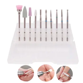 10 Pieces Cuticle Clean Drill Bits Set Diamond Nail Tungsten Steel Alloy Grinding Head Set for Russian Manicure
10 Pieces Cuticle Clean Drill Bits Set Diamond Nail Tungsten Steel Alloy Grinding Head Set for Russian Manicure