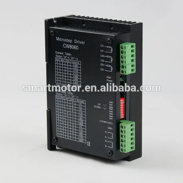 CW8060 micro stepping 2-phase step motor driver, current 2A-6A, input voltage 36Vdc~80Vdc
CW8060 micro stepping 2-phase step motor driver, current 2A-6A, input voltage 36Vdc~80Vdc