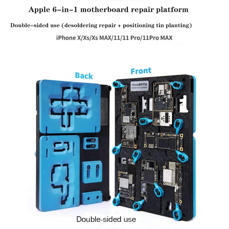 Qianli 6 in 1 Middle Frame Reballing Platform for iphone X XS MAX 11 11Pro ProMax Desoldering Holder Motherboard Repair Fixture
Qianli 6 in 1 Middle Frame Reballing Platform for iphone X XS MAX 11 11Pro ProMax Desoldering Holder Motherboard Repair Fixture