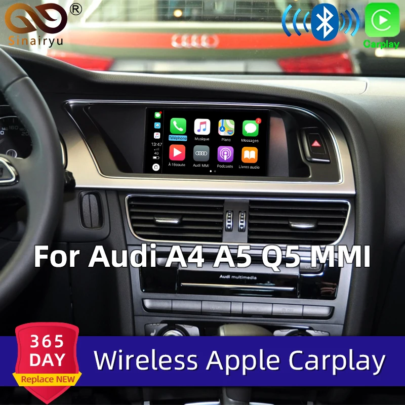 Фото Sinairyu Wifi беспроводной Apple CarPlay автомобиль играть Android авто зеркало A4 A5 Q5 не MMI OEM