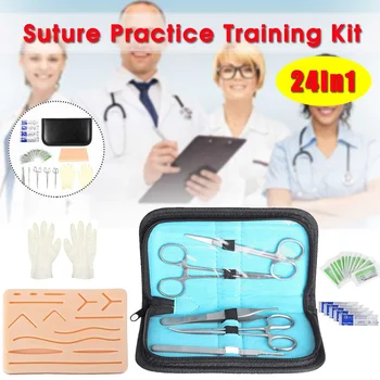 25pcs Medical Instrument Skin Suture Kit Surgical Practice Silicone Suture Pad Surgery Needle Scissors Training Teaching Tool
25pcs Medical Instrument Skin Suture Kit Surgical Practice Silicone Suture Pad Surgery Needle Scissors Training Teaching Tool