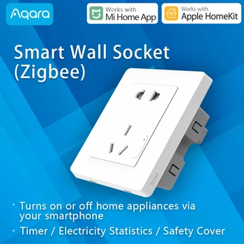 Aqara Smart Wall Outlet Socket Zigbee works with Xiaomi Mi Home App compatible Apple HomeKit Siri Voice control 
Aqara Smart Wall Outlet Socket Zigbee works with Xiaomi Mi Home App compatible Apple HomeKit Siri Voice control
