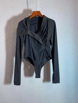 2020 Early Spring New Women's Irregular Collar Stitching Decorations Long Sleeves Solid Color Jumpsuit 407
2020 Early Spring New Women's Irregular Collar Stitching Decorations Long Sleeves Solid Color Jumpsuit 407
