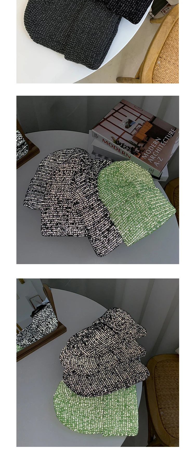 Reflective beanie worn lifestyle shot side view