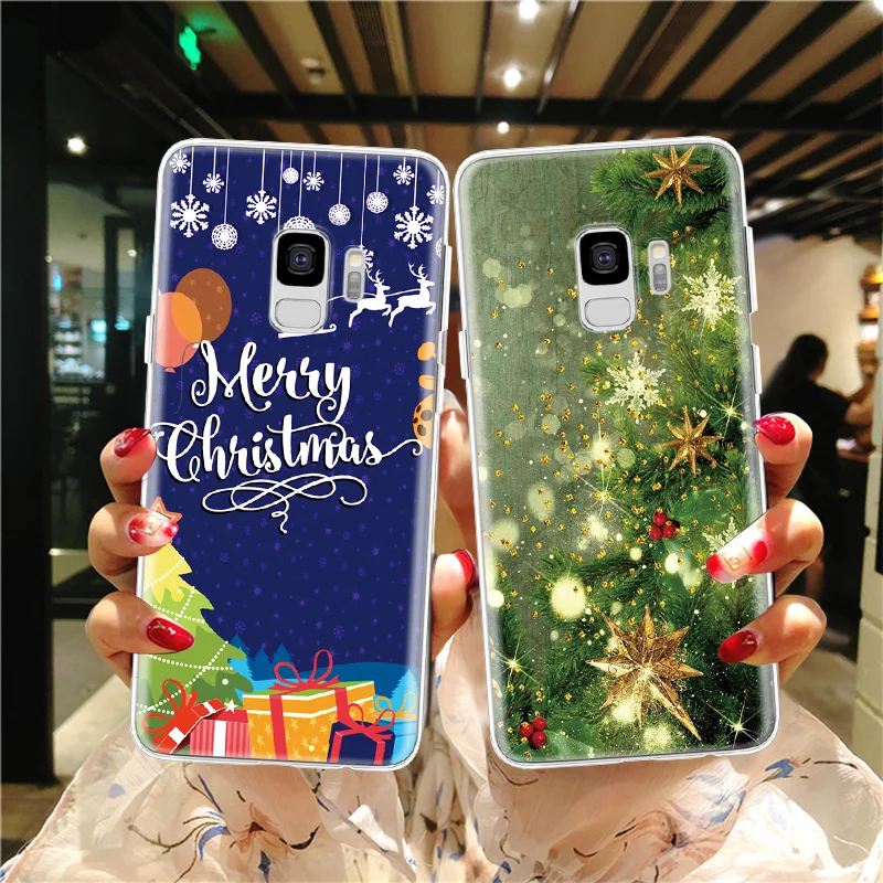 Мультфильм рождественские подарки мягкие для ТПУ Samsung Galaxy Note 10 Pro 8 9 5 J1 J2 J3 J4 J5 J7 J6 J8