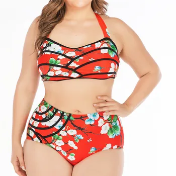 Red Swimsuit Plus Size Bikini Set High Waist Swimwear for Women 2XL Underwire Biquini Halter Bandage Swim Wear Big Red Printed
Red Swimsuit Plus Size Bikini Set High Waist Swimwear for Women 2XL Underwire Biquini Halter Bandage Swim Wear Big Red Printed