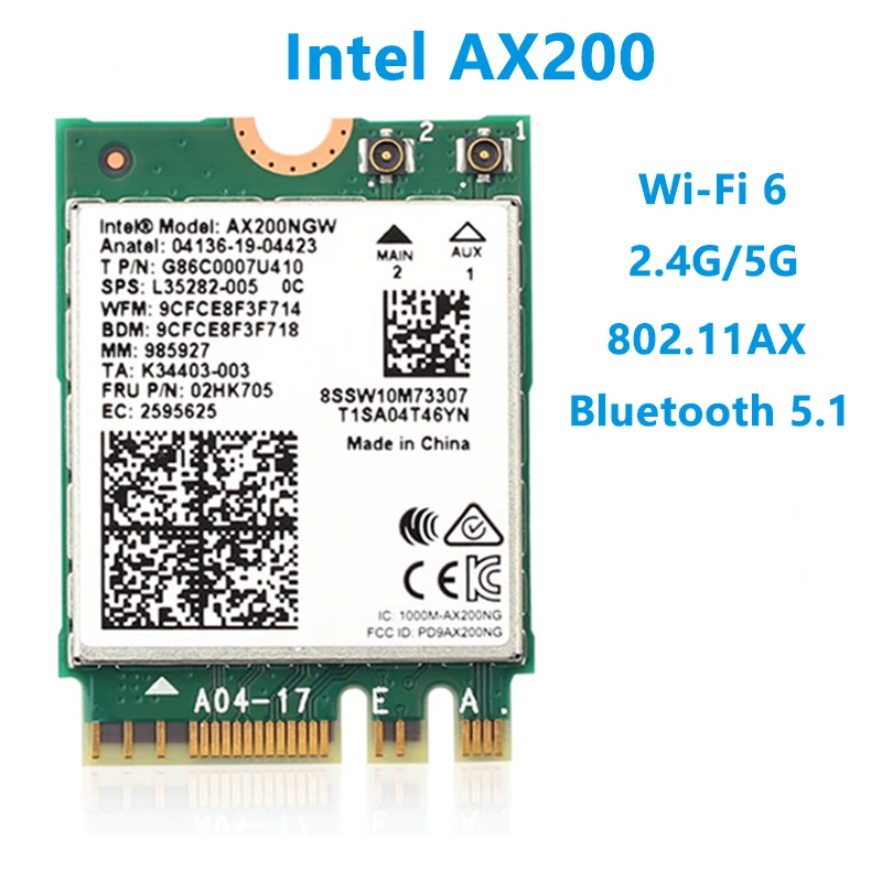 Двухдиапазонный беспроводной M.2 Wifi 6 Intel AX200 2974 Мбит/с Bluetooth 5 0 802.11ax MU-MIMO сетевой