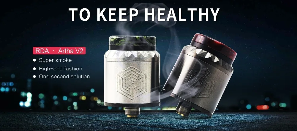 Advken Artha V2 RDA Vape pin Tank 24mm Rebuildable Atomizer Quadruple posts Electronic cigarettes Atomizer 510 For Squonk mod (1)