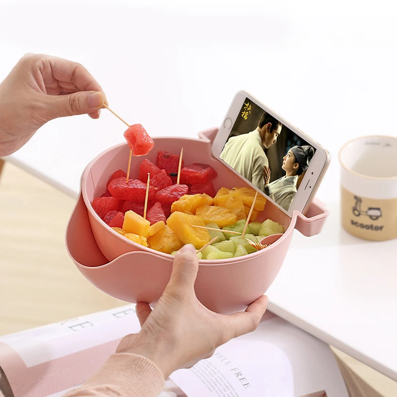 Double Layers Snack Storage Box Plastic Portable with Mobile Phone Stand Snack Fruit Plate Dried Fruit Household Food Container
Double Layers Snack Storage Box Plastic Portable with Mobile Phone Stand Snack Fruit Plate Dried Fruit Household Food Container