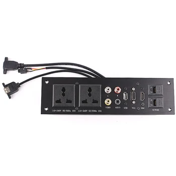 Multimedia Socket L/R channel Video 3.5MM VGA HDMI USB AV Interface + Power Outlet Combination Aluminum Alloy Panel Socket
Multimedia Socket L/R channel Video 3.5MM VGA HDMI USB AV Interface + Power Outlet Combination Aluminum Alloy Panel Socket