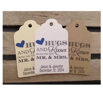 

Hugs and Kisses From the New Mr. and Mrs Customizable Personalized Wedding favor tags Wedding Gift Tags Bridal Shower Tags