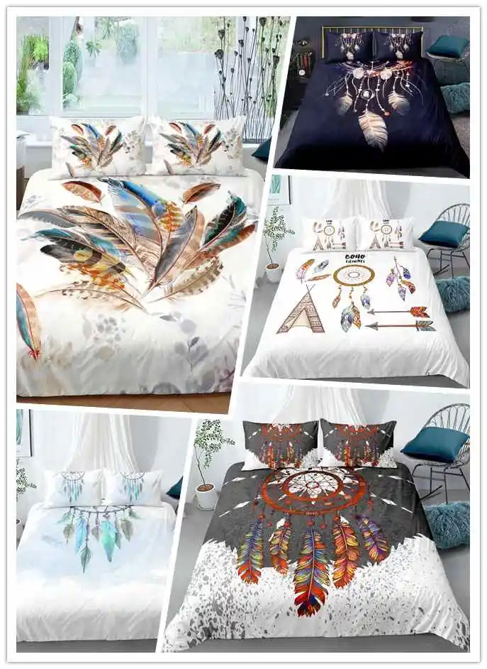 3D White DreamCatcher Bedding Set Boho Feathers Duvet Cover Set Flowers Bed Set with Pillowcase King Queen Home textile
3D White DreamCatcher Bedding Set Boho Feathers Duvet Cover Set Flowers Bed Set with Pillowcase King Queen Home textile