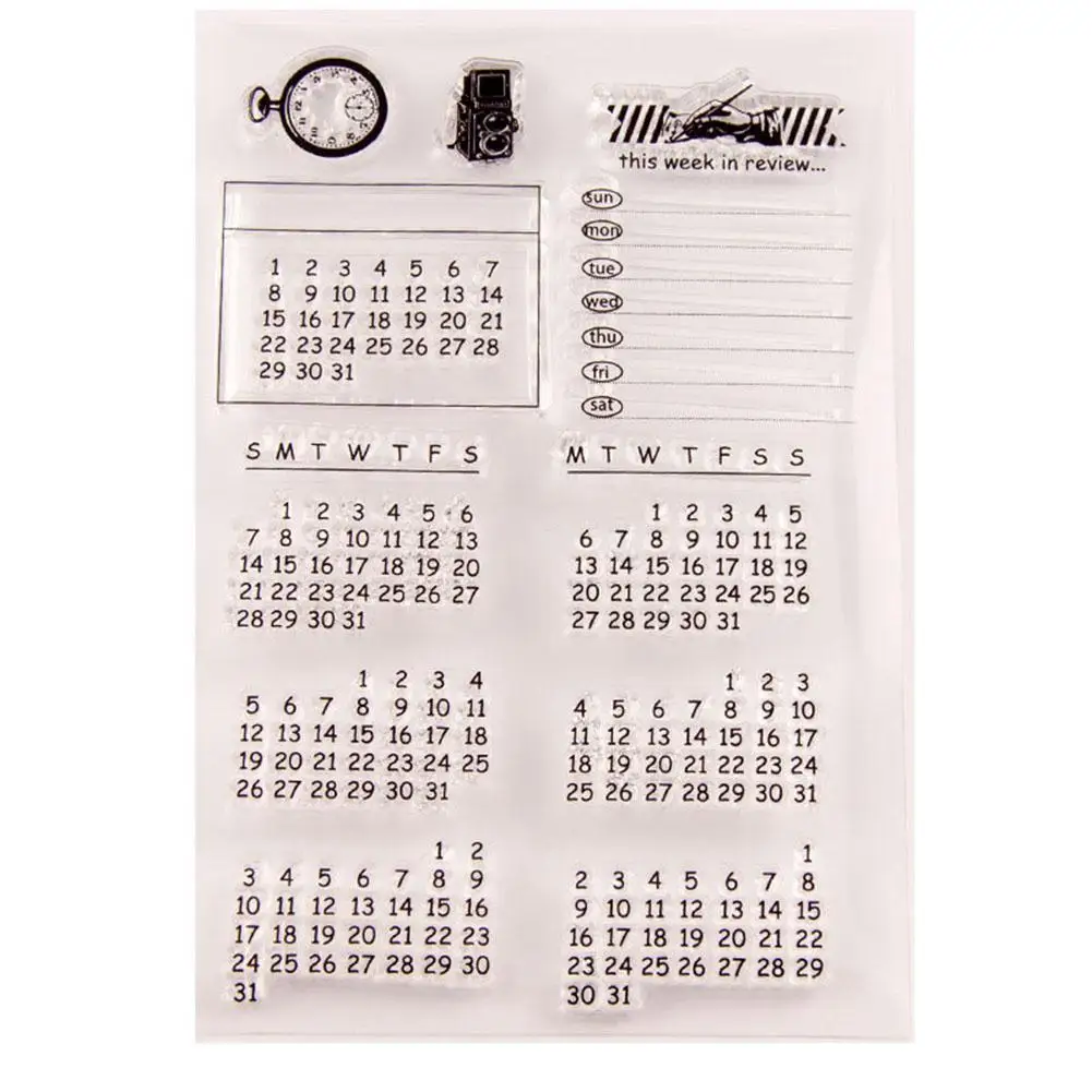 Вечный календарь стиль прозрачный штамп для детей DIY Дневник скрапбук подарочные