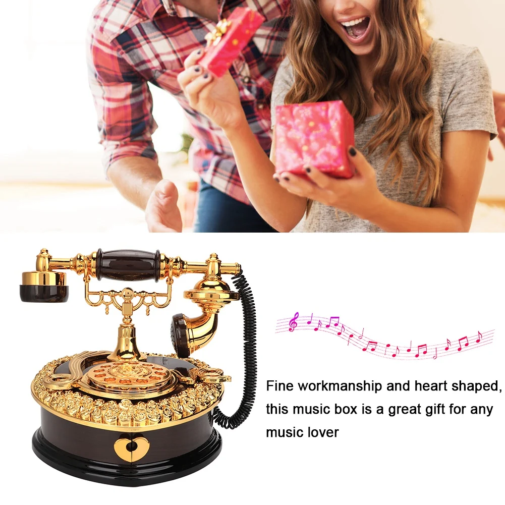 box gift retro heart shaped telephone model christmas birthday