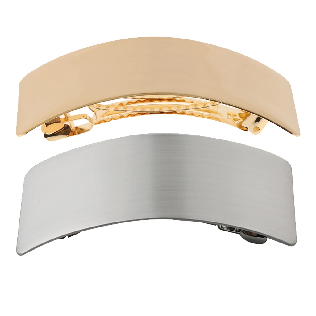 Fashion Metal Curved Automatic French Barrette Hair Clip Large Hairpin Ponytail Holder Fashion Metal Curved Automatic French Barrette Hair Clip Large Hairpin Ponytail Holder
