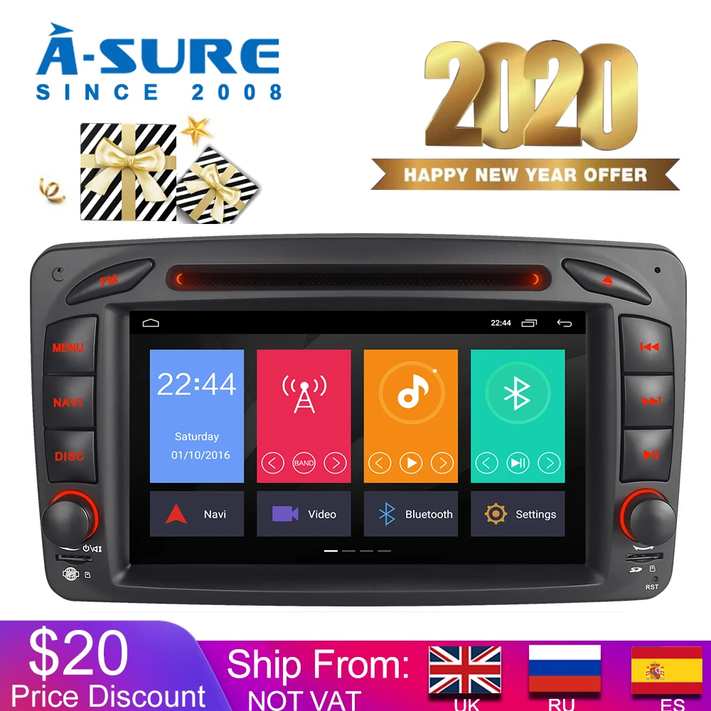 A Sure 2 Din Мультимедиа Android авто радио GPS DVD плеер навигация для Mercedes Benz C/G класс CLK G500
