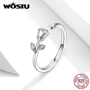 WOSTU Genuine 925 Sterling Silver Wedding Ring Delicate Rose Flower Adjustable Rings Finger For Women Fashion Jewelry FNR065 
WOSTU Genuine 925 Sterling Silver Wedding Ring Delicate Rose Flower Adjustable Rings Finger For Women Fashion Jewelry FNR065